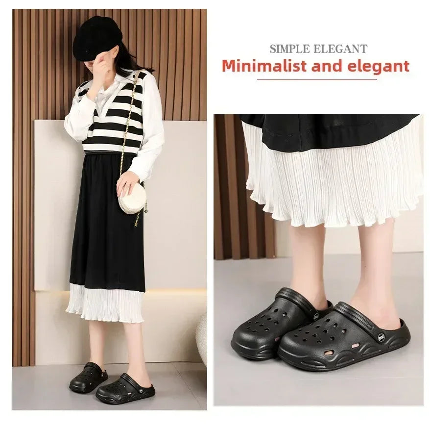 Hole shoes men's summer new outer wear bag head couple half bag heel bag head garden shoes beach women's shoes