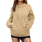 y2k Solid Minimalist Women's Hoodie, Long Sleeve With Pocket Casual Daily Wear 2024 Women Hoodies Autumn Sudadera de mujer