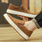 High Quality Brand Men's Genuine Leather Shoes Soft Soles Comfortable Loafers Non Slip Outdoor Men's Flat Shoes Free Delivery