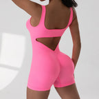 Women's Sexy Backless Tank Rompers Top Bodycon One Piece Halter Sleeveless Bodysuit Short Jumpsuits