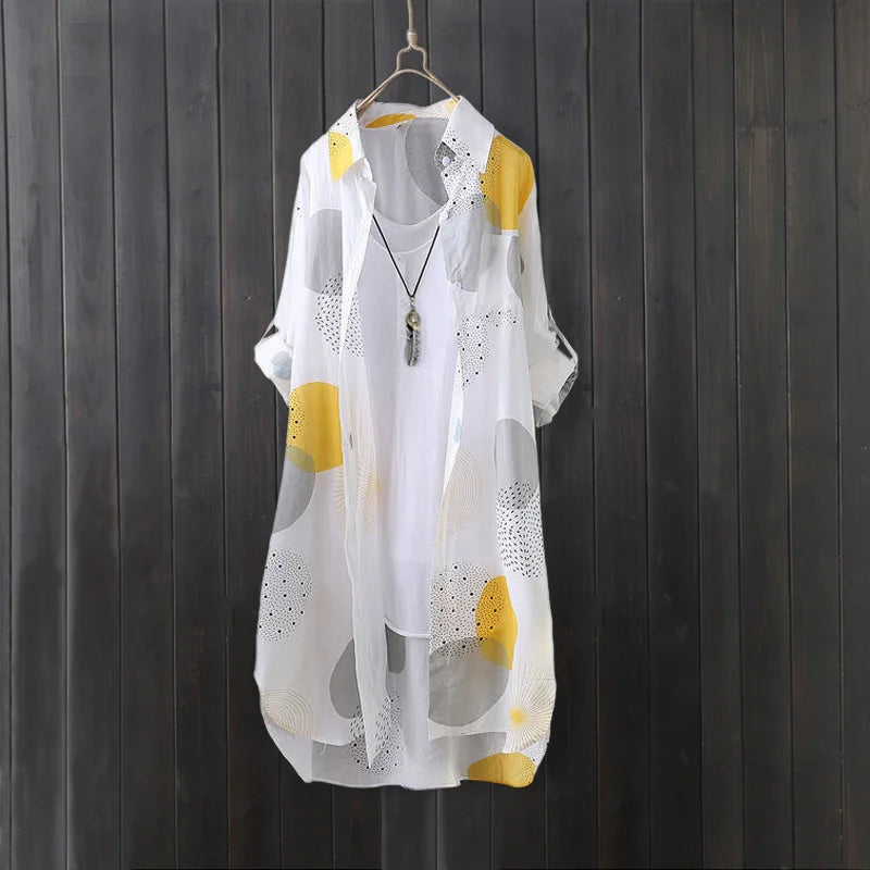 Thin Model Korean Popular Clothes Sun Protection Great Tops Chiffon Shirts Summer Elegant Women's Tops Blouses Clothing