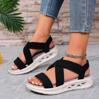 Summer New 2025 Wedge Women's Sandals Platform Outdoor Beach Shoes for Women Elastic Band Design Women Sandals Size 36-43