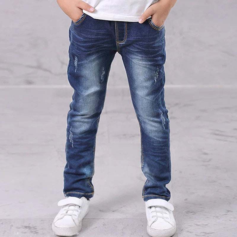 IENENS Fashion Jeans Trousers Boy's Denim Long Pants Kids Slim Jeans Young Children Straight Cowboy Pants 5-13Y Spring Autumn