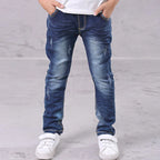 IENENS Fashion Jeans Trousers Boy's Denim Long Pants Kids Slim Jeans Young Children Straight Cowboy Pants 5-13Y Spring Autumn