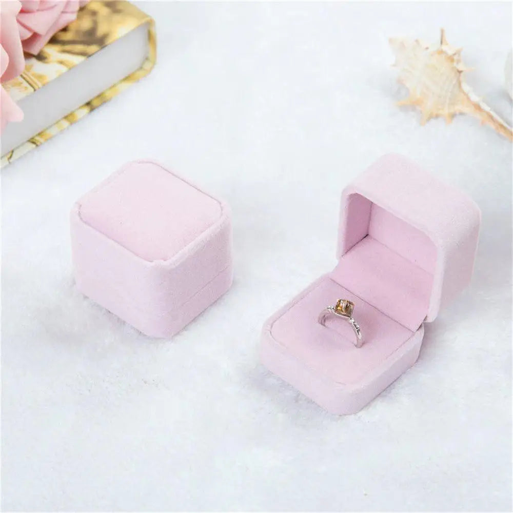 Vintage Double Slots Ring Jewelry Box For Wedding Proposal Engagement Ring Box Gift Organizer Storage PU Leather Packaging Case