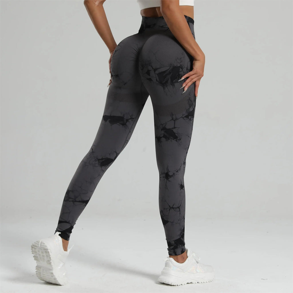 Women Tiedye Gym Leggings Seamless Mujer Push Up Seamless Pants Scrunch Sports Fitness High Waist Workout Yoga Leggins Drop Ship