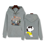 Men's casual fashion brand high-end quality Snoopy print Autumn Winter thick warm street fashion hoodie