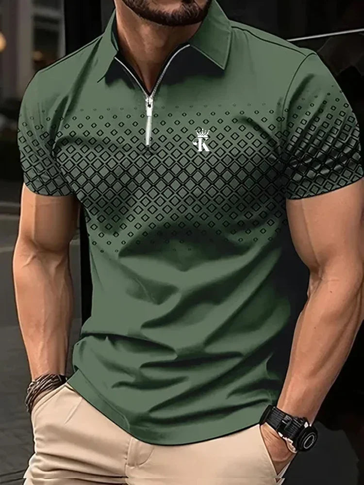 Business Men's Golf Polo Short Sleeve Polo Shirt Outdoor Casual Daily Streetwear Summer 3D Print Micro-elastic Polyester
