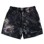 Summer New men short pant Rose Design Casual Shorts Street Hip Hop Fitness Polyester Fast Dry Breathable Embroidery Men Shorts