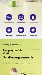 Disney Bullet Thermos Cup 500ML Stainless Steel 316 Children's Vacuum Flask Cartoon Students Special Rope Insulated Water Bottle