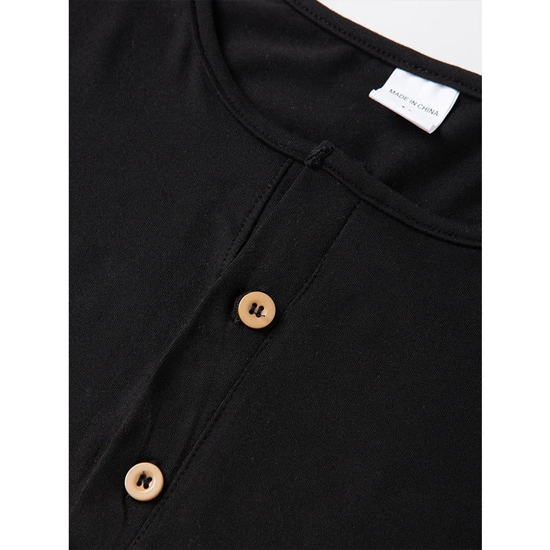 Henry Collar T-Shirt Men Summer Casual Short Sleeve Tops 3-color Patchwork Tees Sweatshirt Comfortable Breathable Men's Clothing