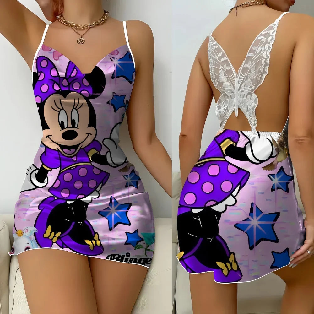 Back Butterfly Hollow out Design Women's Nightwear Romantic Female Suspender Sleeping Dress Summer Comfortable Pajama for Women