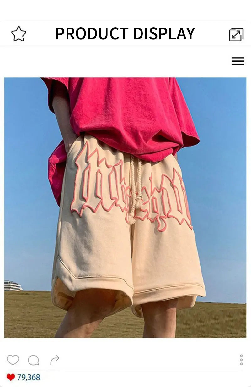 Y2k Shorts For Men 2025 Summer Letter Foam Print Loose Sweatpants Gym Oversized Basketball Shorts Pants Hip Hop Streetwear 8XL