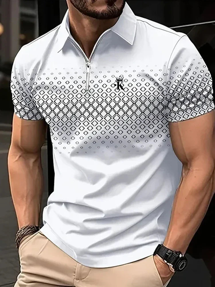 Business Men's Golf Polo Short Sleeve Polo Shirt Outdoor Casual Daily Streetwear Summer 3D Print Micro-elastic Polyester