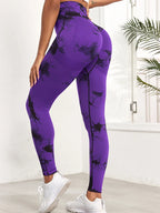 Tie Dye Seamless Gym Leggings Women Push Up Women Mallas Sports Fitness Contour Yoga Running Pants Elastic  Leggins
