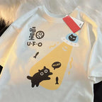 American Retro Short Sleeved T-shirt Men/Women 2025 Summer New Korean Ins Neutral Style Round Neck Top