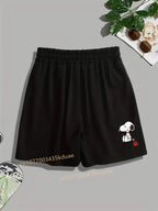 New Funny Snoopy Printed Street Shorts Boy's Girl's Men's Women's Casual Shorts Summer Couple Cartoon Sports Shorts Beach Pants