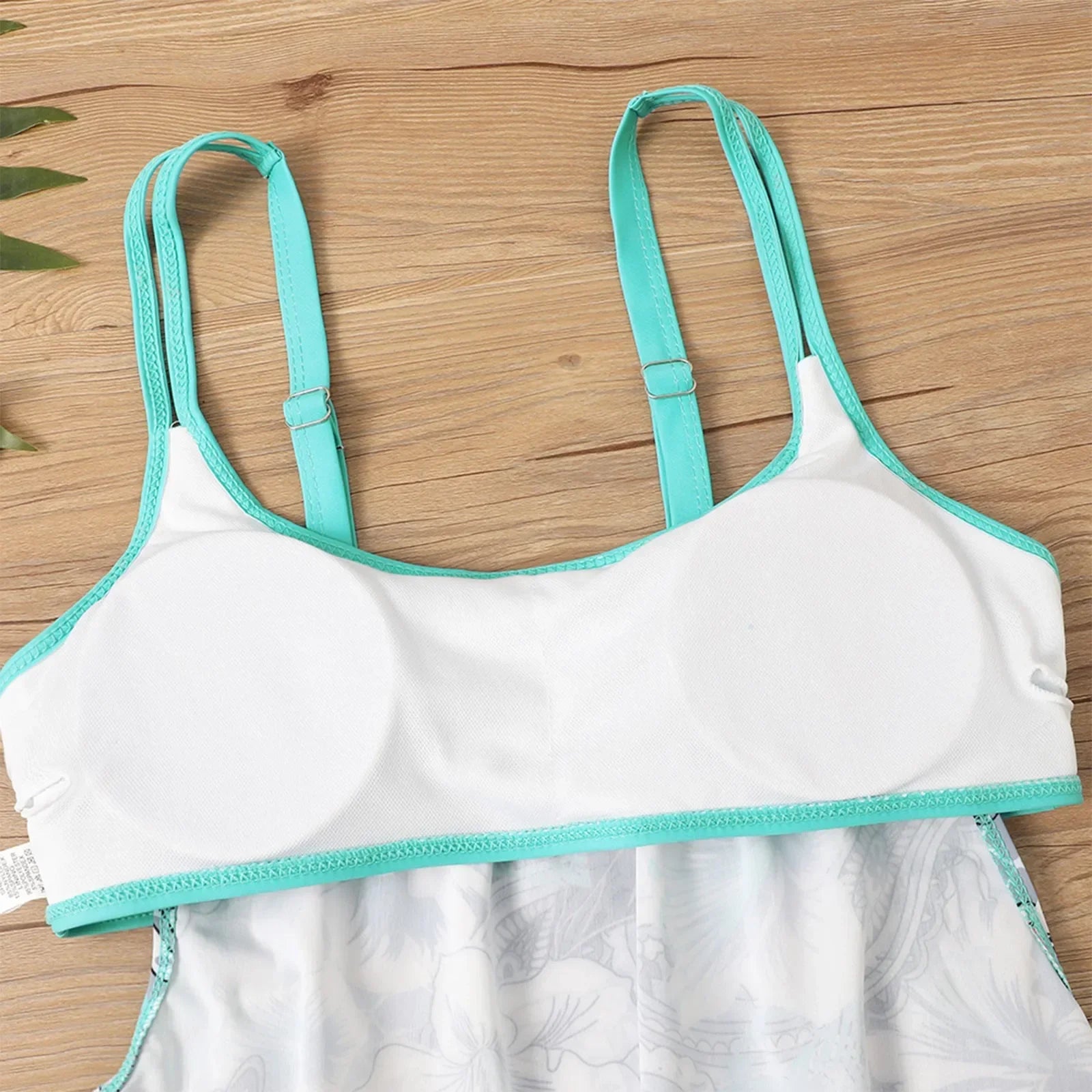 Women's Sexy Slim fit printed suspenders slit boxer shorts bikini plus size swimsuit two piece comfortable pretty swimwear swims