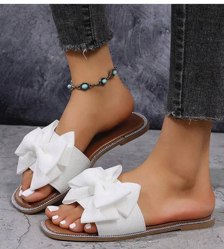 Women's Sandals Blin Blin Sweet Summer Sandals Shoes Women New Flat Sandals Beach Slippers For Summer Footwear Chaussures Femme