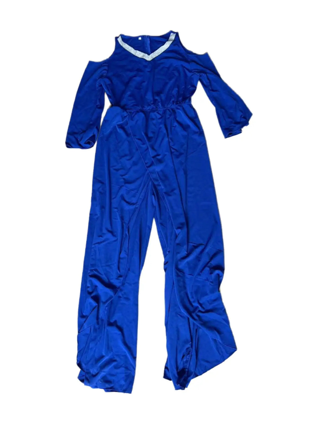 Women's Sequin Solid V Neck Business Elegant Wide Leg Loose Sleeve Bell Sleeve Jumpsuit