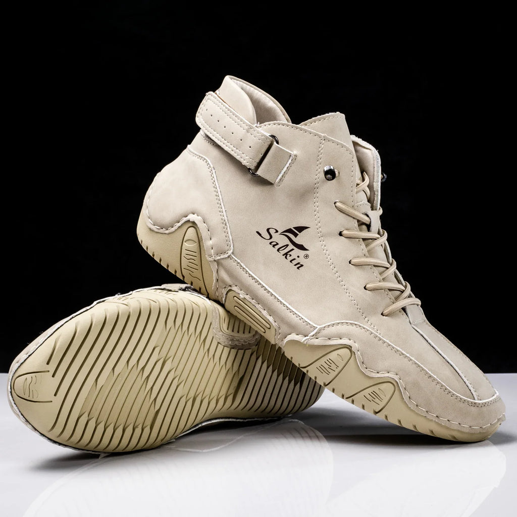 New 2025 Handmade Men Boots Design Sneakers Man Outdoor Casual Leather Men Shoes Ankle Boots Fall Breathable Hot Sale