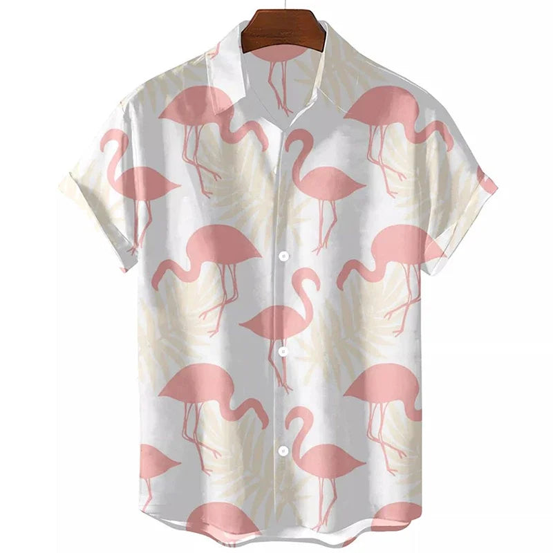 New 3D Oversized Geometric Print Hawaiian Shirt Summer Beach Casual men's short-sleeved Top Comfortable Chinese Style