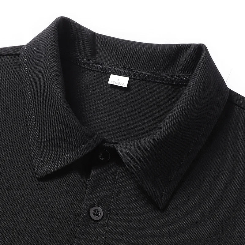 New Summer Polo Shirt Men's Contrast Color T-shirt Ice Silk Quick-drying Thin Lapel Half-sleeved Casual Wear Men Clothing Golf
