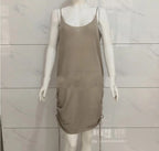 Women Spaghetti Strap Knitted Dress Fashion Solid Summer Sleeveless Sexy Mini dresses for lady Bodycon sweater mini dresses