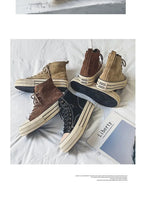 Classic Fashion Skateboarding Shoes for Men Women Comfy Suede Leather High Top Sneakers Men Height-increasing Platform Sneakers