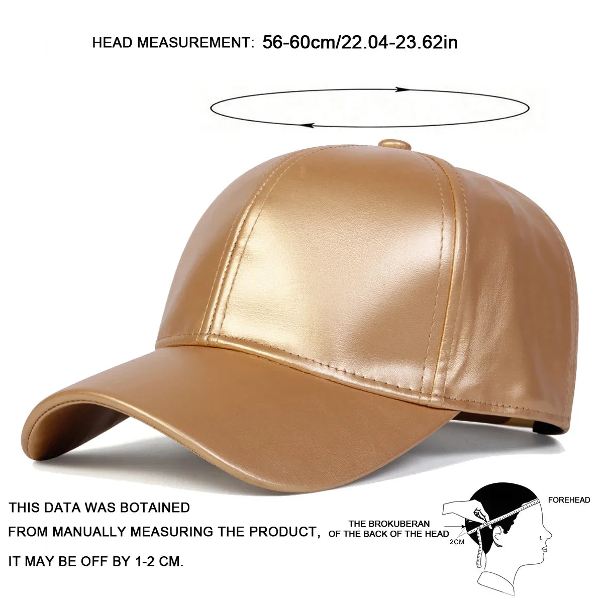 Unisex Light Panel Solid Color PU Leather Baseball Caps Spring Autumn Outdoor Adjustable Casual Hats Dad Hat Sunscreen Hat