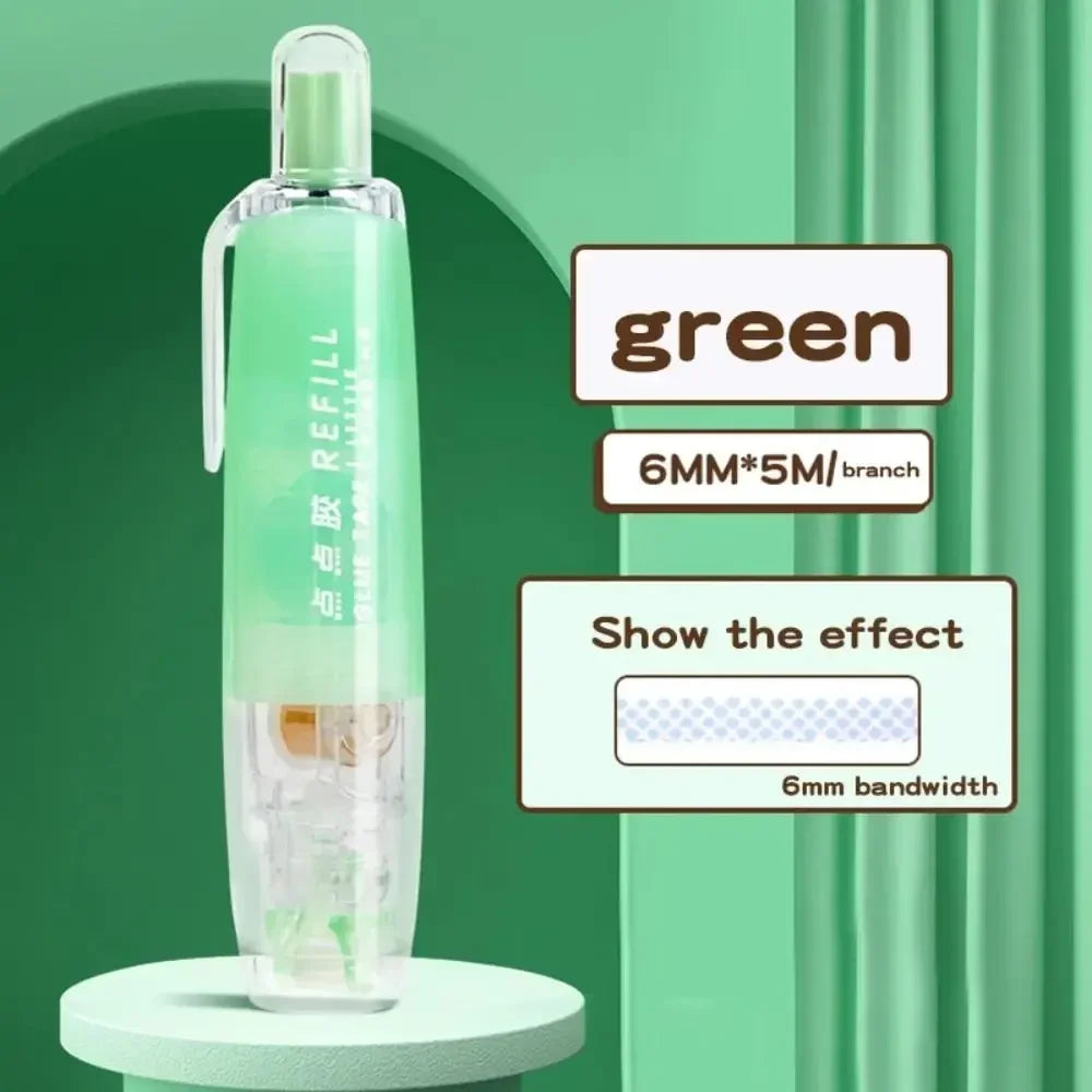 Double-sided Adhesive Press Spot Glue Pen Large Capacity High Viscosity Correction Tape Replaceable Core Office Supplies