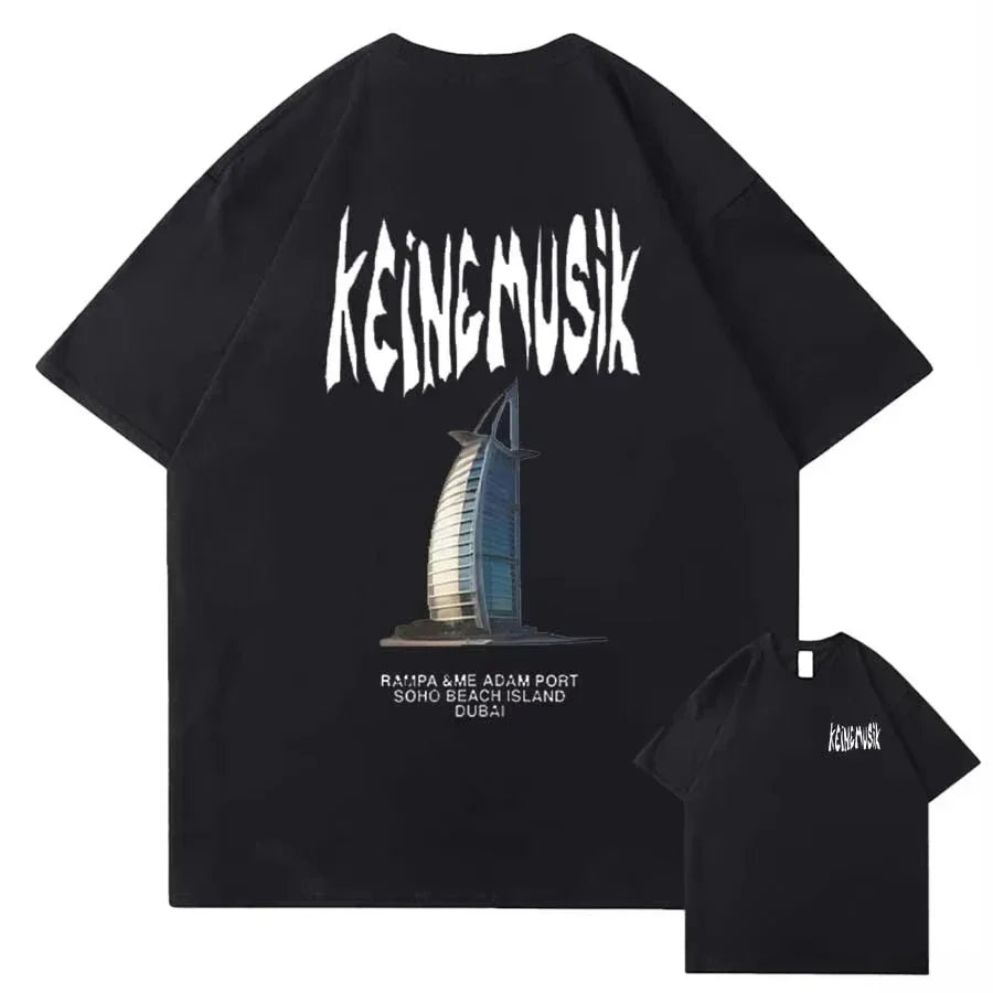 Summer Keinemusik X Pacha T Shirt Men's Women Fashion Streetwear Cotton Short Sleeve Tee Hip Hop Sportwear Oversized Casual Tops