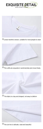 Couple Tees Swimming Black Cat Diving Shoulder Short Sleeved T-shirt For Men Women Breathable Casual Pure Cotton Loose Tops