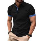 Summer Men Polo Shirts Men Short Sleeve Shirt Contrast Color Lightweight Streetwear Casual  Lapel Collar Tops