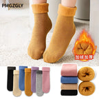 Girls socks Children's snow socks Autumn winter plush thickened warmth medium and large children's baby boys long cotton socks