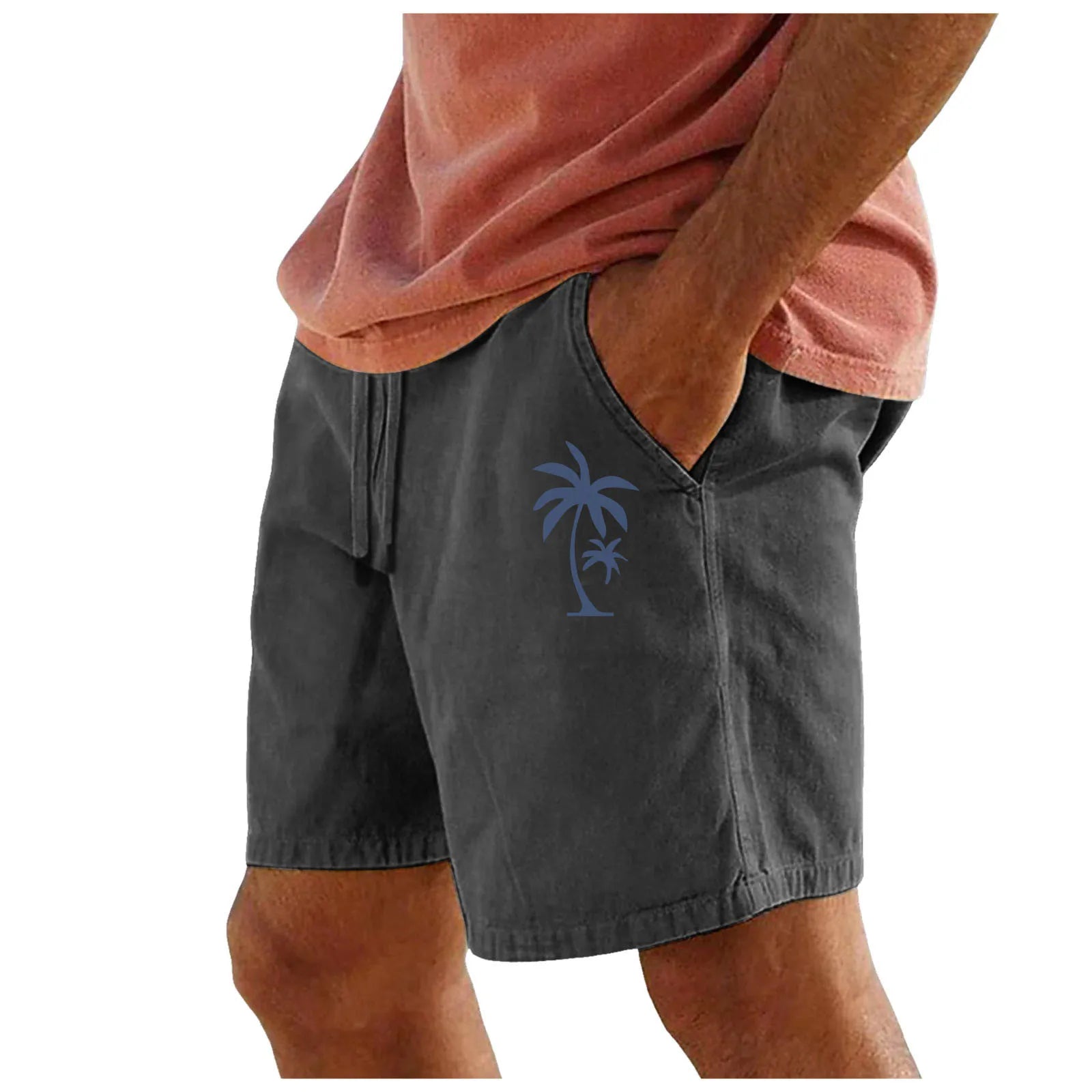 Men Cotton Shorts Resort 3D Printed Shorts Elastic Waist Drawstring Style Holiday Beach Women's Lightweight Hiking Cargo Pants