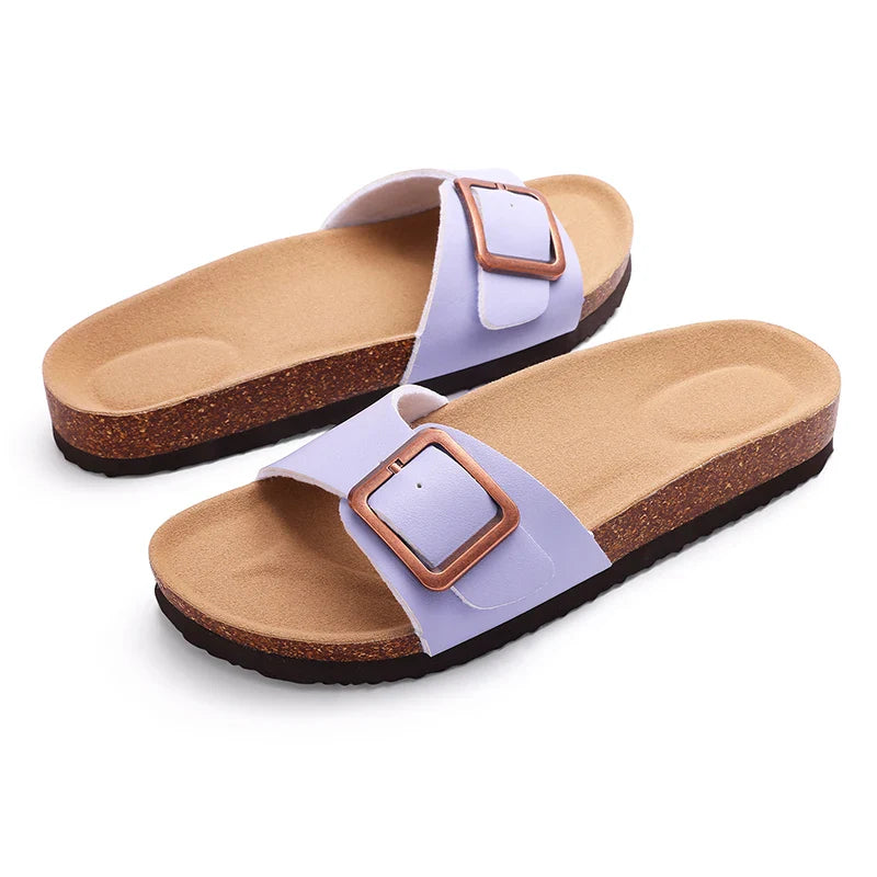 Kidmi Summer Women Sandals Women Flat Sandals Outdoor Beach Sandals Casual Vacation Nonslip Slippers Walking Cushion Sandals