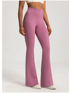 Naked High Waisted Waist Cinching Hip Lifting Fitness Exercise Elastic Bell Bottom Pants Women Casual Outdoor Running Yoga Pants