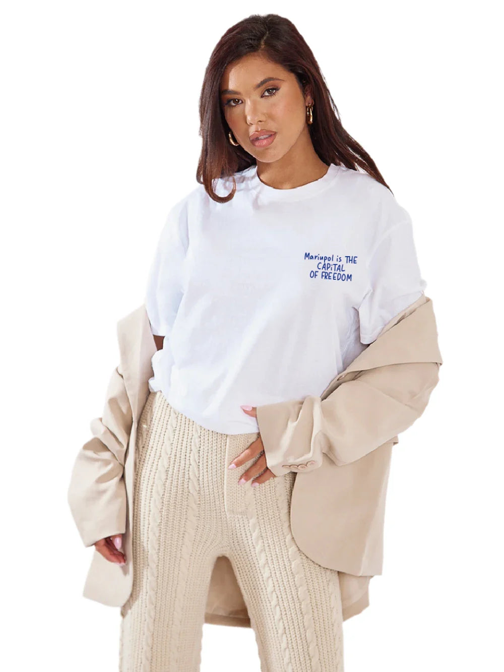 Summer Simple Fashion Print T-Shirt With Mariupol is The CAPiTAL of Freedom Women's Boutique Cotton Tee Drop Sleeve Unisex Shirt