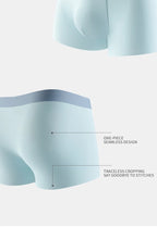 MIIOW 3Pcs Ice Silk Man Underwear Boxer Metal Fiber Antistatic Men Underpants Seamless Cut Hem Men's Panties Boxers Shorts Trunk