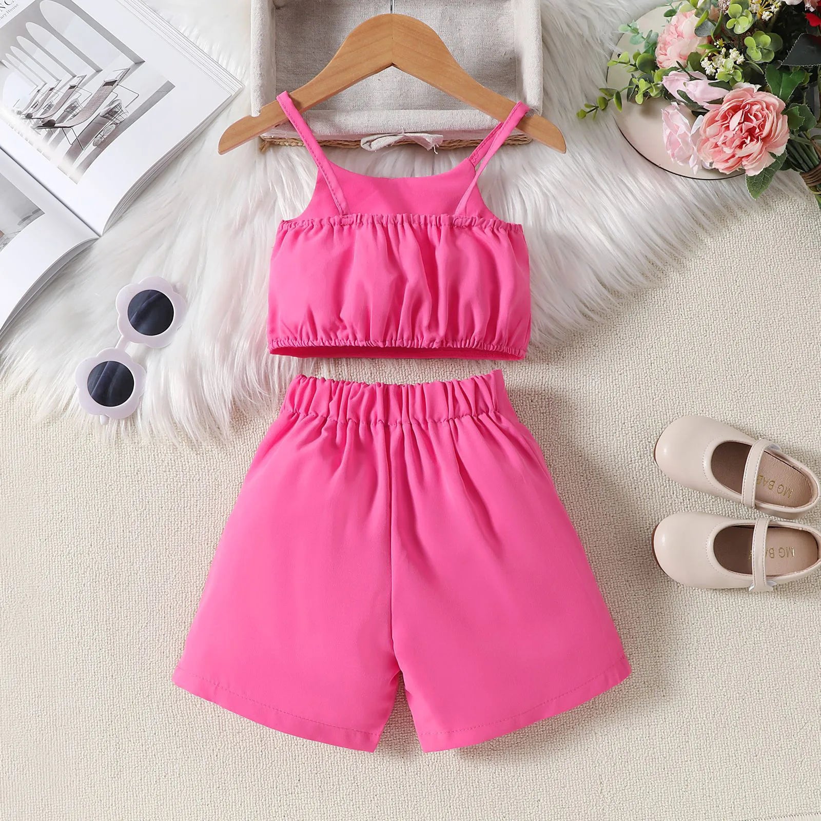 Toddler Kids Baby Girls Clothes Sets Strap Sleeveless Vest Tops Shorts 2PCS Summer Outfits Fashion Girls Clothes Set 0-6Years