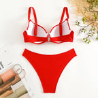 Underwired Bra Cup Brazilian Bikini Female Swimsuit Women Swimwear Two-pieces Bikini Set Push Up Bather Bathing Suit Swim Lady