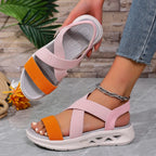 Summer New 2025 Wedge Women's Sandals Platform Outdoor Beach Shoes for Women Elastic Band Design Women Sandals Size 36-43