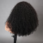 Geeta Half Wigs Human Hair Kinky Curly 3 In 1 Human Hair Wig Seamless Flip Over Half Wig Beginner Friendly Curly Wigs for Women