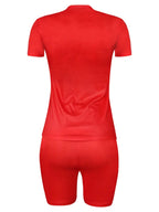 Wmstar Plus Size Two Piece Outfits for Women Tracksuit Shorts Sets  Lip Print Top Casual New In Matching Wholesale Dropshipping