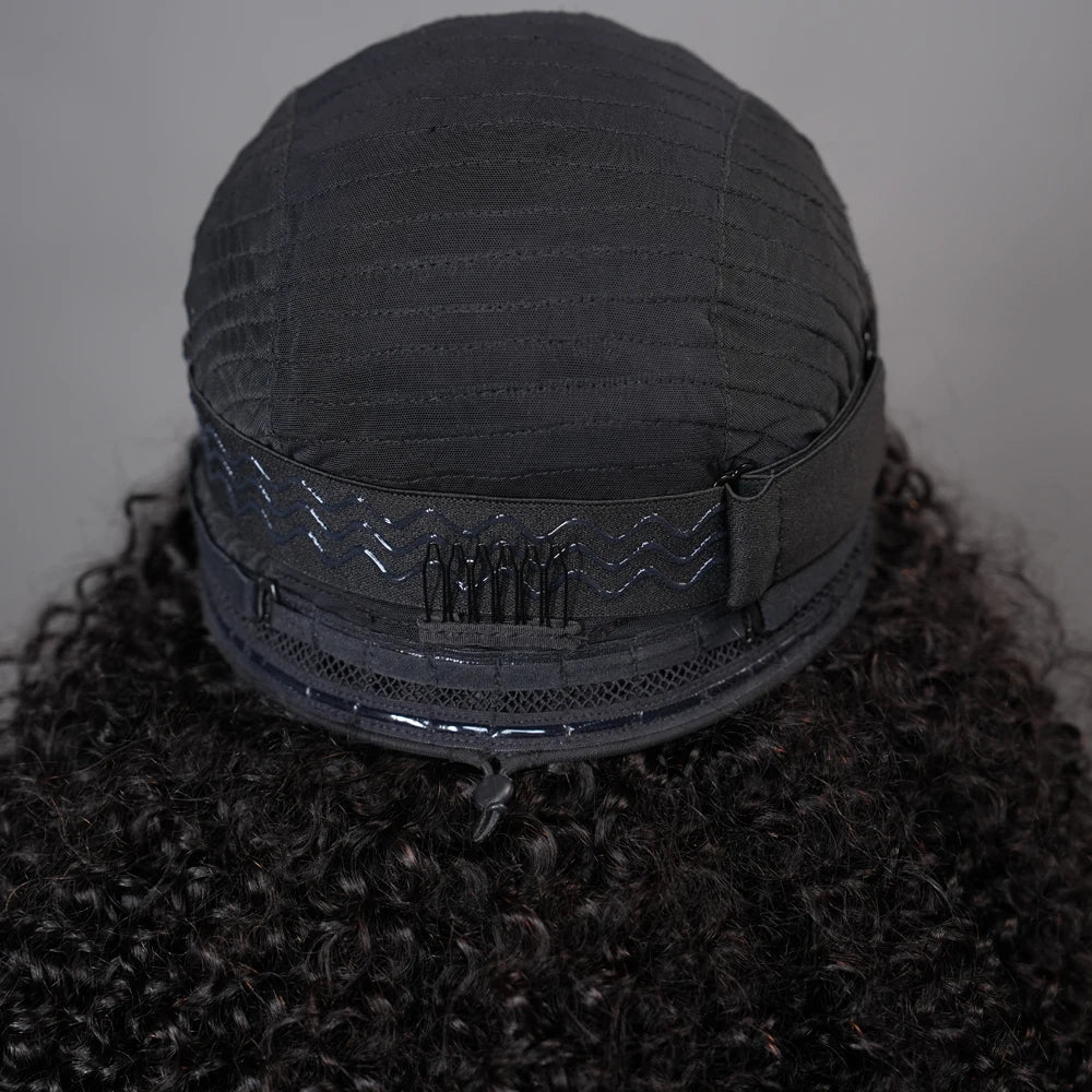 Geeta Half Wigs Human Hair Kinky Curly 3 In 1 Human Hair Wig Seamless Flip Over Half Wig Beginner Friendly Curly Wigs for Women