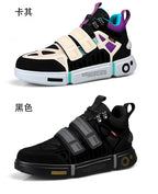 Wudao student couple sports board shoes Women's new non-slip thick soled sports shoes men ventilated Velcro casual shoes