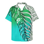 Men's Business Polynesian Shirt Casual Short Sleeve 2022 New Lapel Tribal Tattoo Button Slim Fit Fashion Top