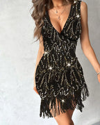 Fashion Clothes Sexy Summer Elegant Sequin Tassel Maxi Dresses for Women Clothing Streetwear Dance Party Fairycore Hotsweet
