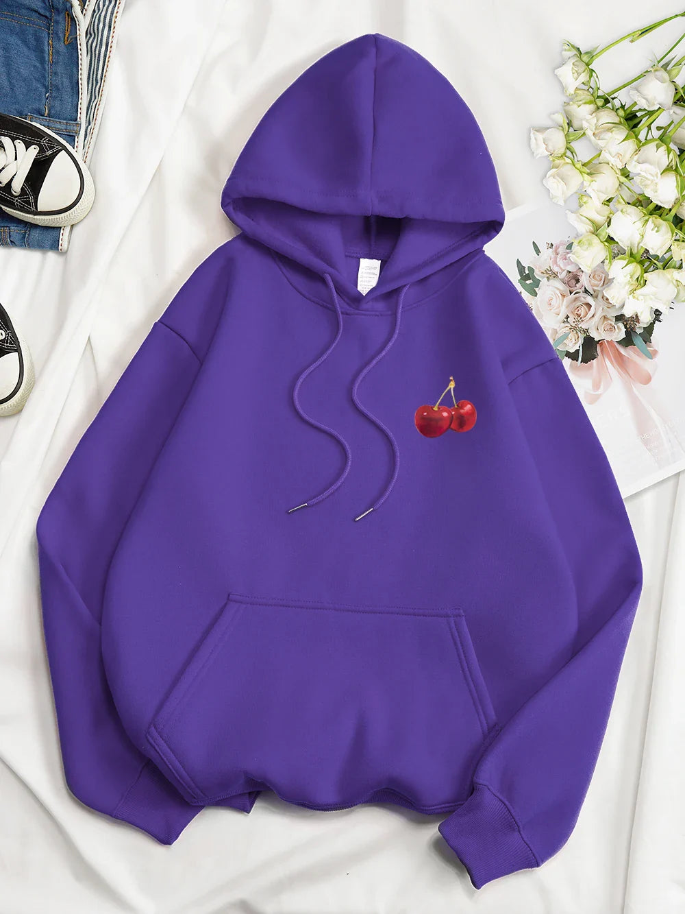 Cherries Cosh Valentine Funny Print Hoody Men Women Hip Hop Pullover Hoodie Loose Warm Sweatshirt Fashion Fleece Clothing Couple